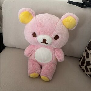 San-x Rilakkuma Bear Plush Pink Stuffed Toy 16" Zipper Pocket Soft Lovey